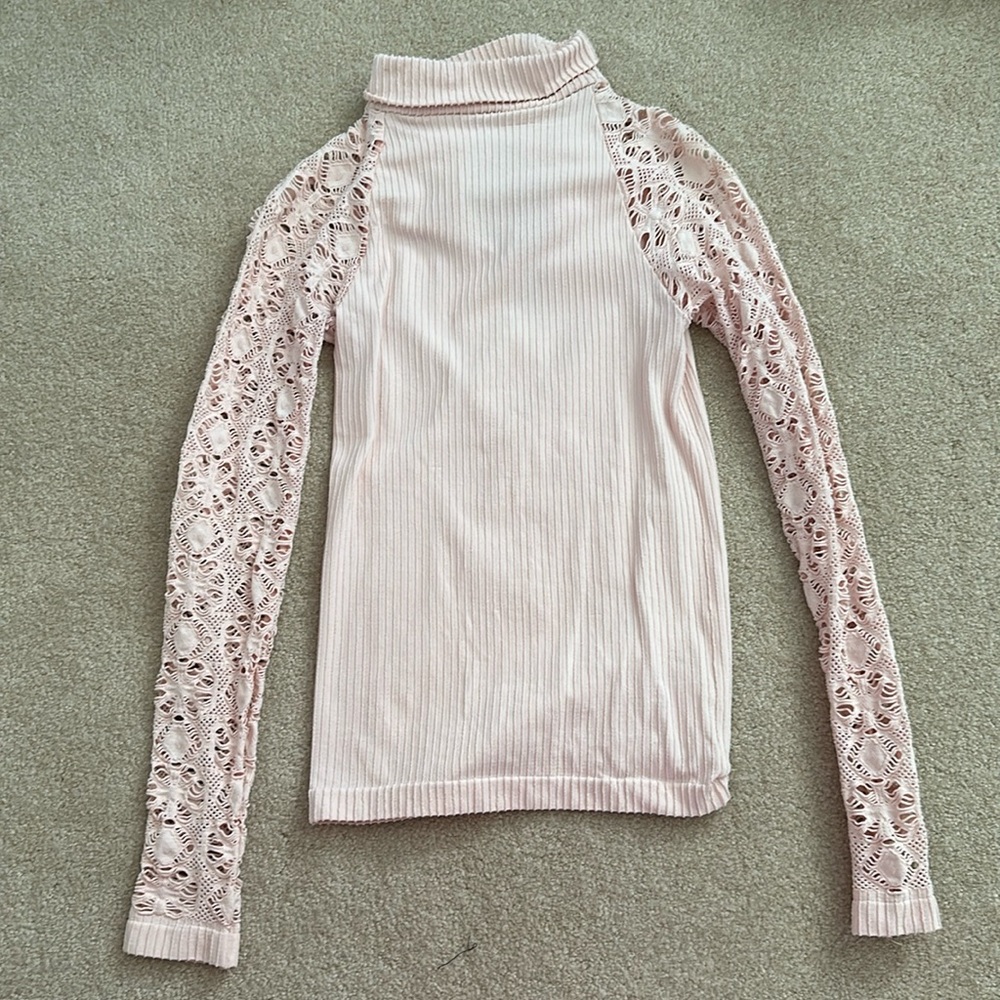 Free People Pink Top with lace sides